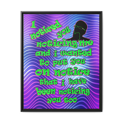 noticed you noticing - framed canvas art (purple wave)