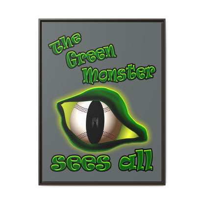 green monster - framed canvas art (dark grey)