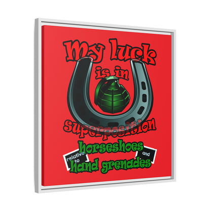 my luck - framed canvas art (red)