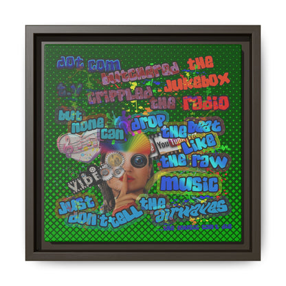 drop the beat - framed canvas art (logo green)