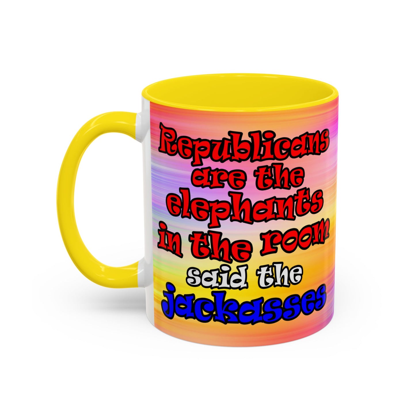 donkeys and elephants - Accent Mug (color blur)