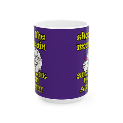 shoot the moon again - White Mug (purple)