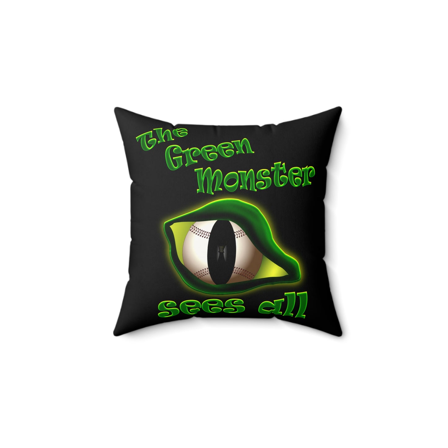 green monster - Faux Suede Square Pillow - (black)