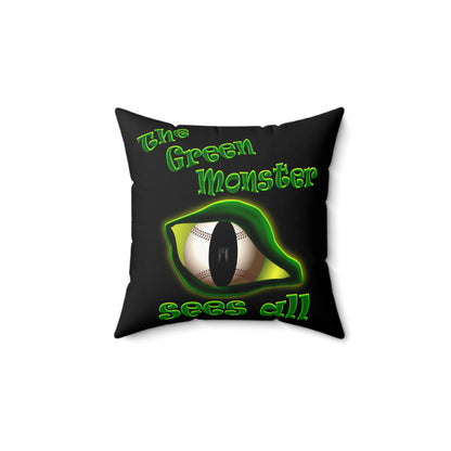 green monster - Faux Suede Square Pillow - (black)