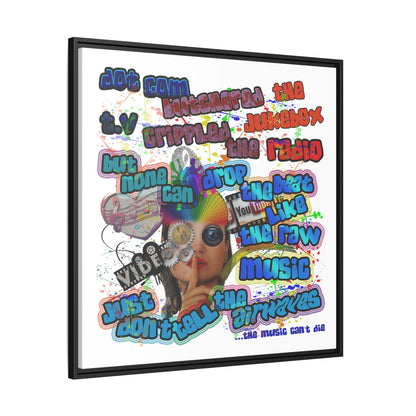 drop the beat - framed canvas art (white)