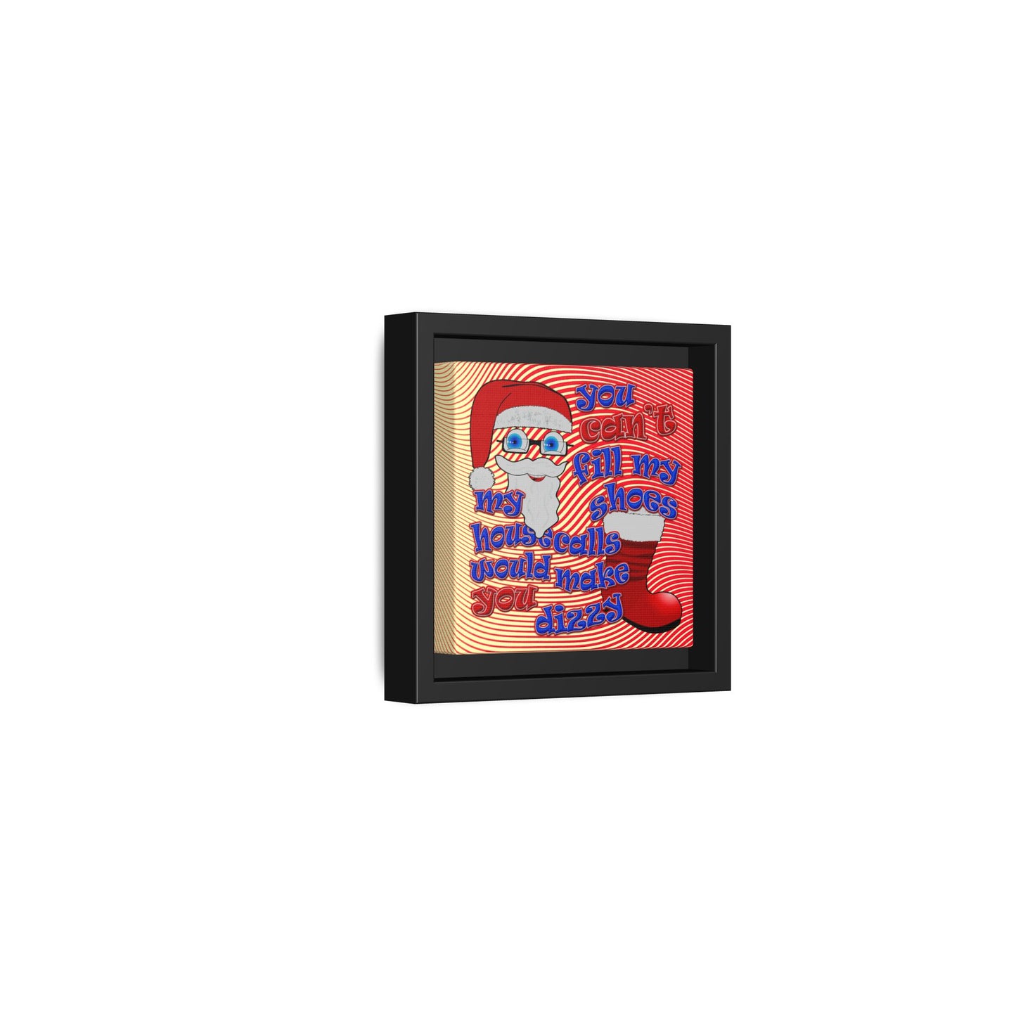 santa's shoes - framed canvas art (yellow-orange wave)