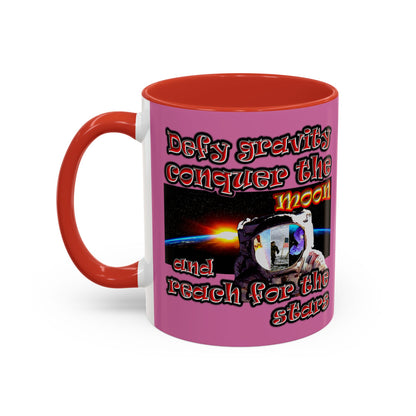 defy conquer reach - Accent Mug (light pink)