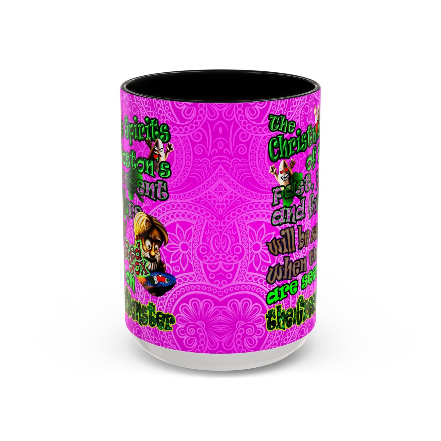 christmas spirits of boston - Accent Mug (pink swirl)