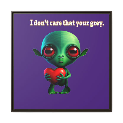 I don't care that your grey - framed canvas art (purple)