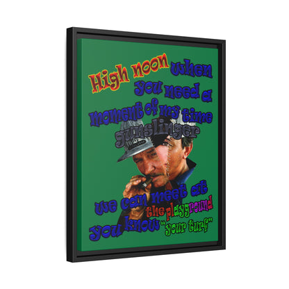 high noon - framed canvas art (dark green)
