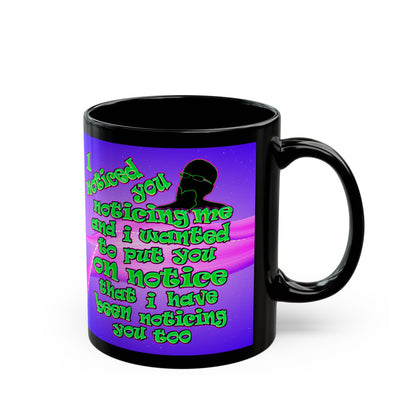 noticed you noticing - Black Mug (purple-pink wave)