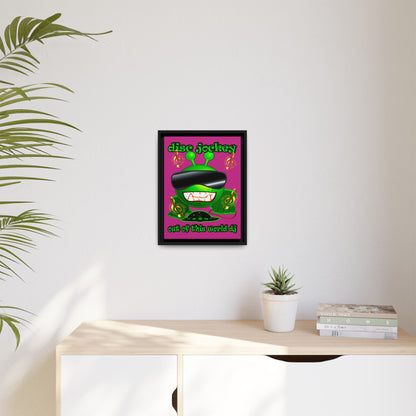 disc jockey - framed canvas art (pink)