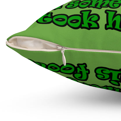 turtle race - Spun Polyester Square Pillow - (green)