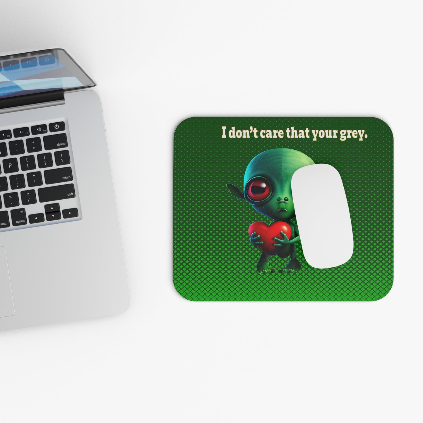 I don't care that your grey - Mouse Pad (Rectangle) (logo green)