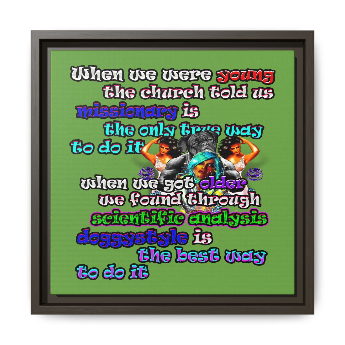 doggystyle - framed canvas art (green)
