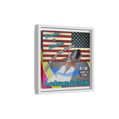 shoot for the stars - framed canvas art (rainbow split)