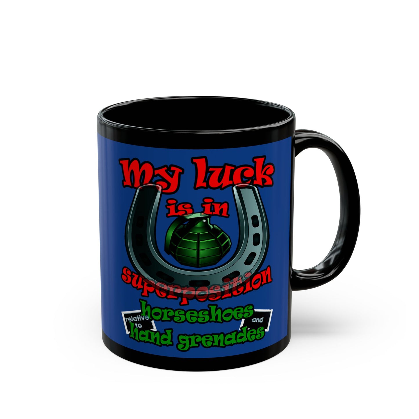 my luck - Black Mug (dark blue)