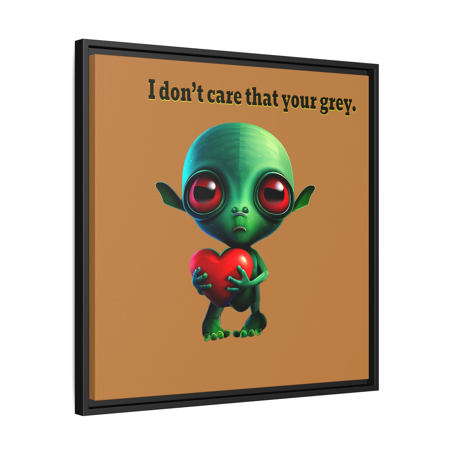 I don't care that your grey - framed canvas art (light brown)