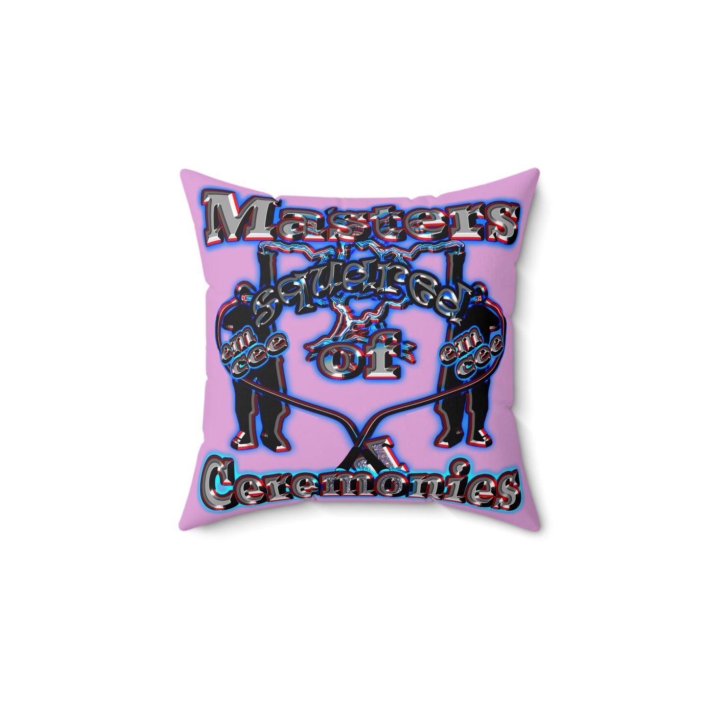 em cee squared - Faux Suede Square Pillow - (gummy pink)