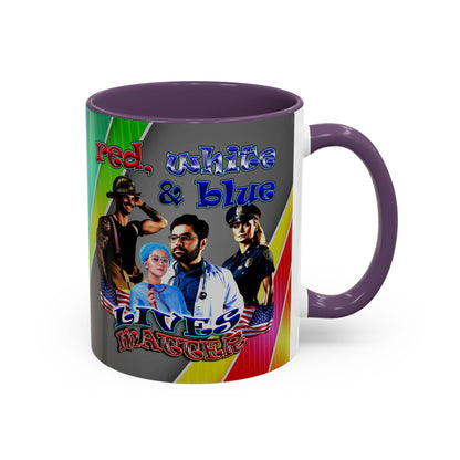 rw&b lives matter - Accent Mug (rainbow split)