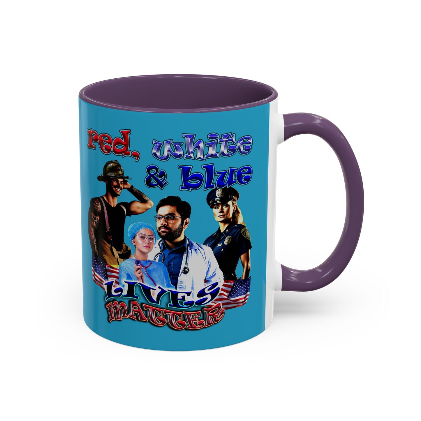 rw&b lives matter - Accent Mug (turquoise)
