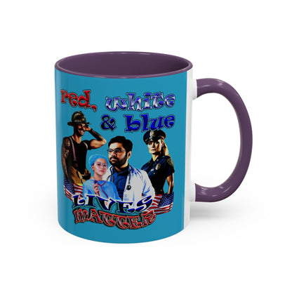 rw&b lives matter - Accent Mug (turquoise)