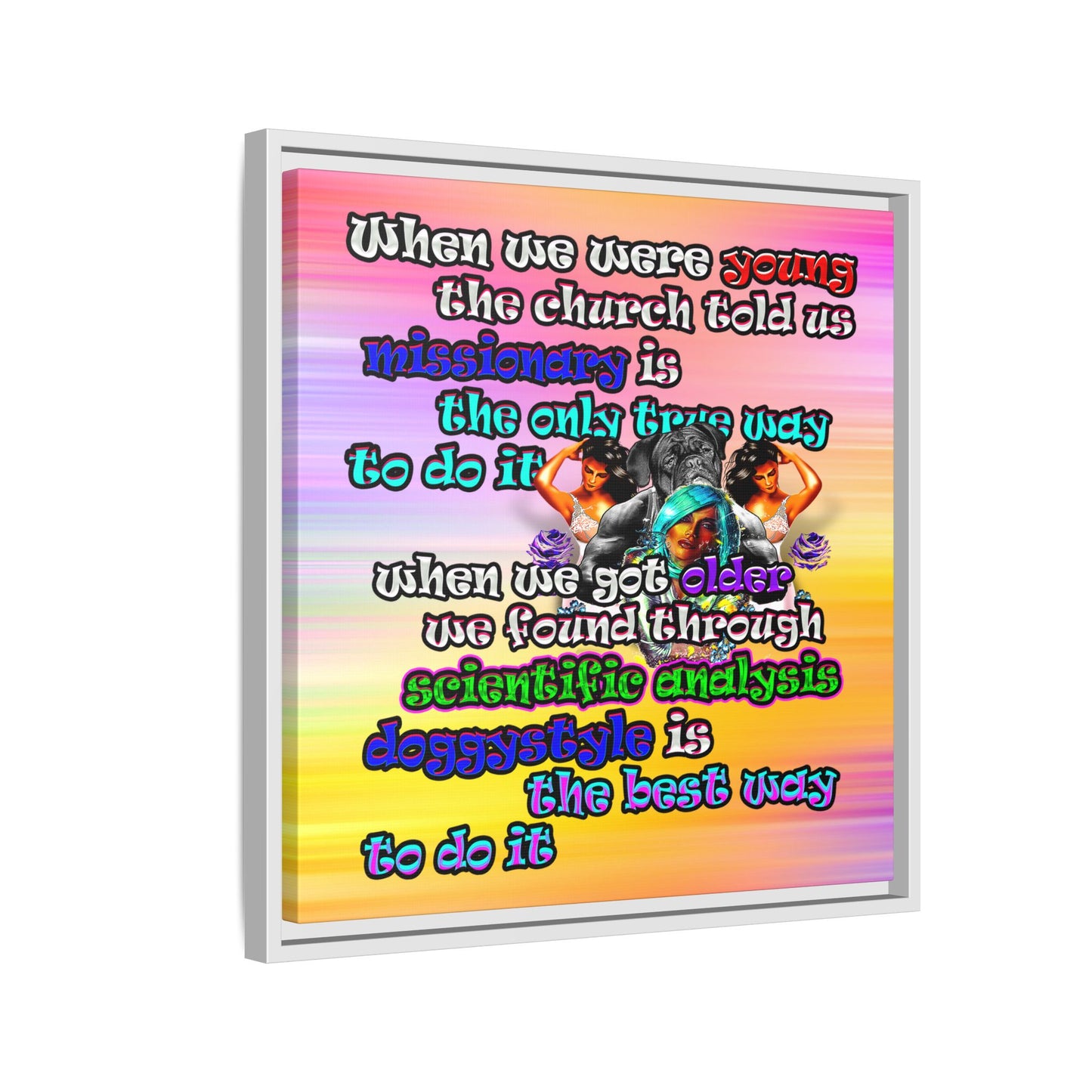 doggystyle - framed canvas art (color blur)