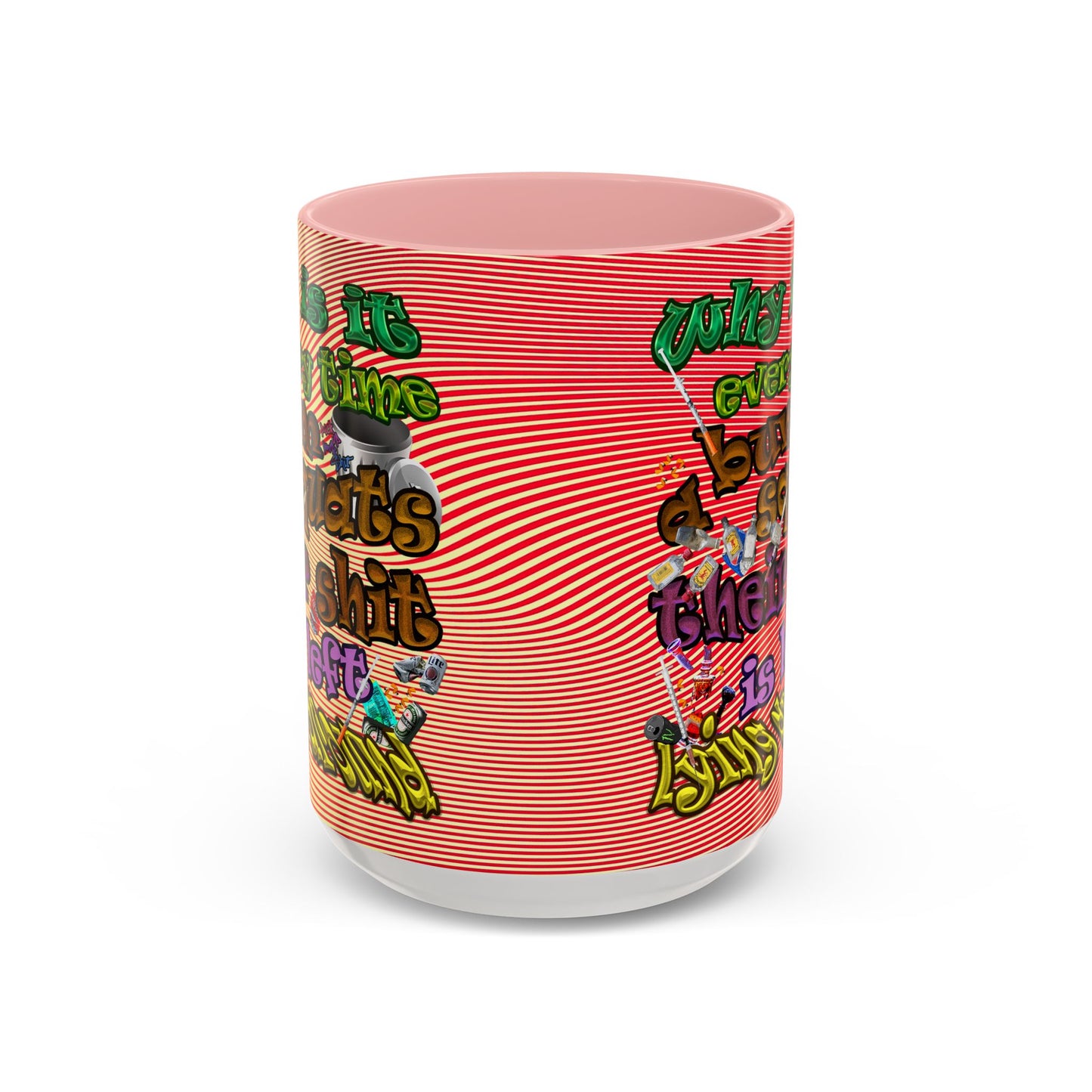 the bum's shit - Accent Mug (yellow-orange wave)