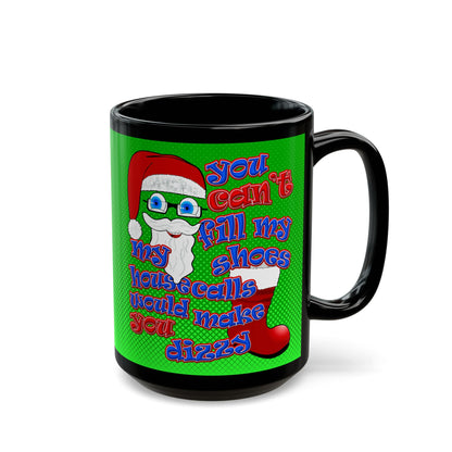 santa's shoes - Black Mug (logo green)