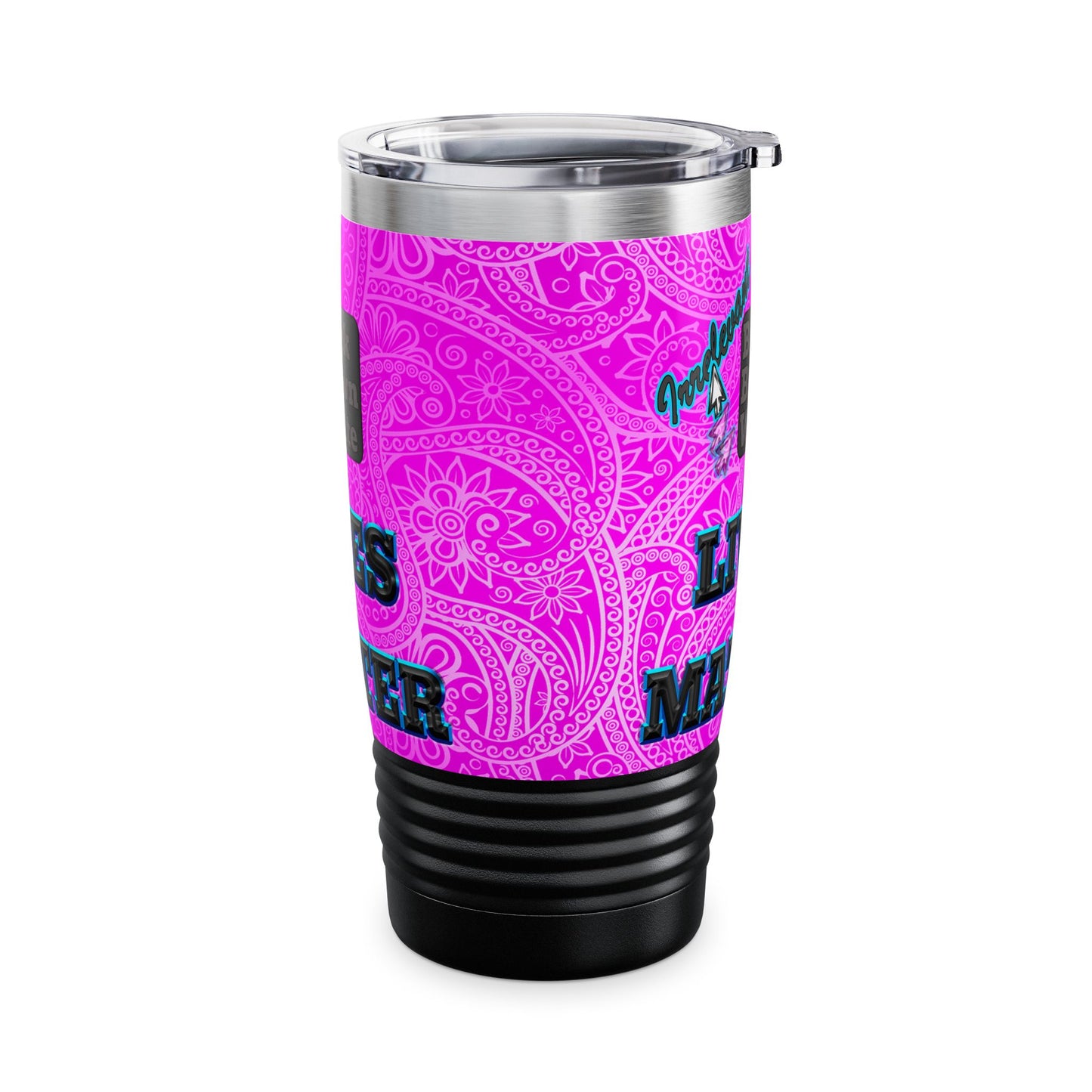 irrelevant - Ringneck Tumbler, 20oz (pink swirl)