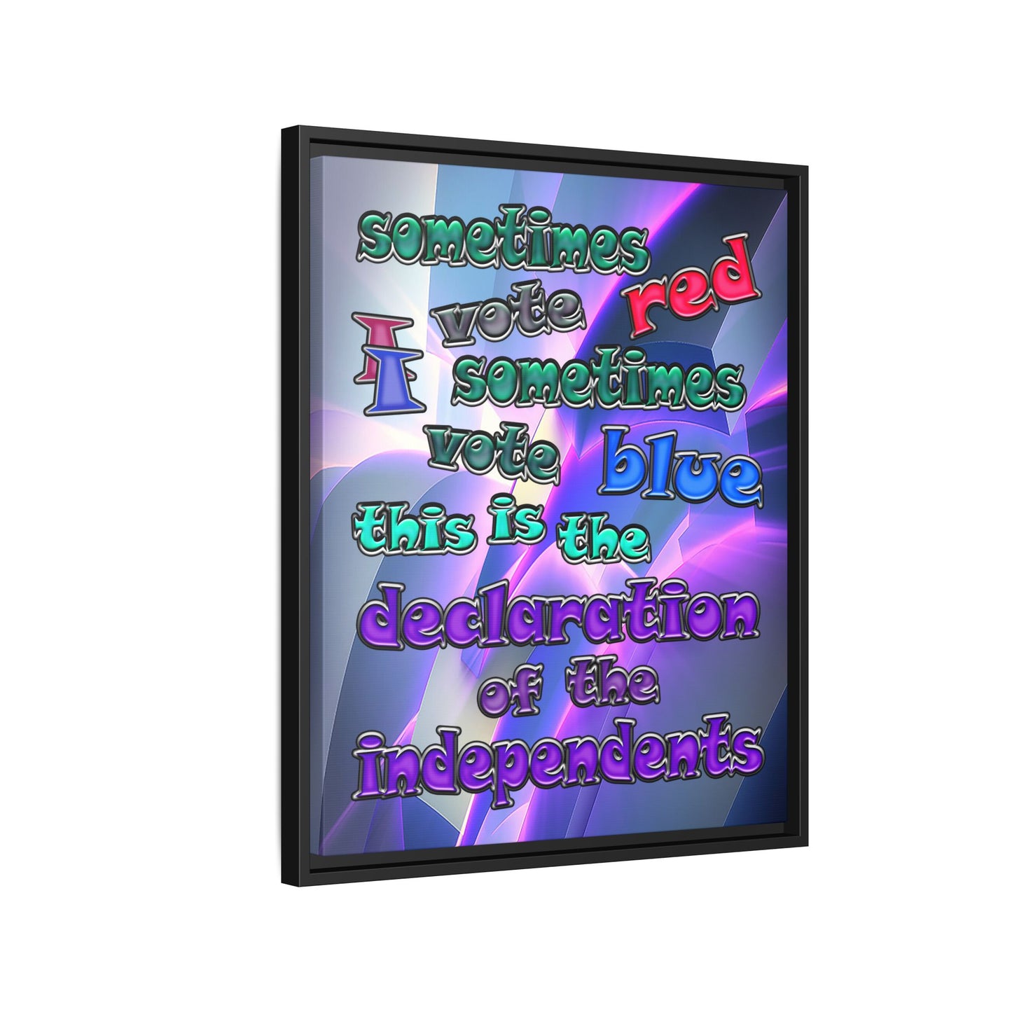 declaration of the independents - framed canvas art (grey-pink wave)