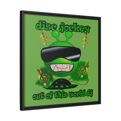 disc jockey - framed canvas art (green)