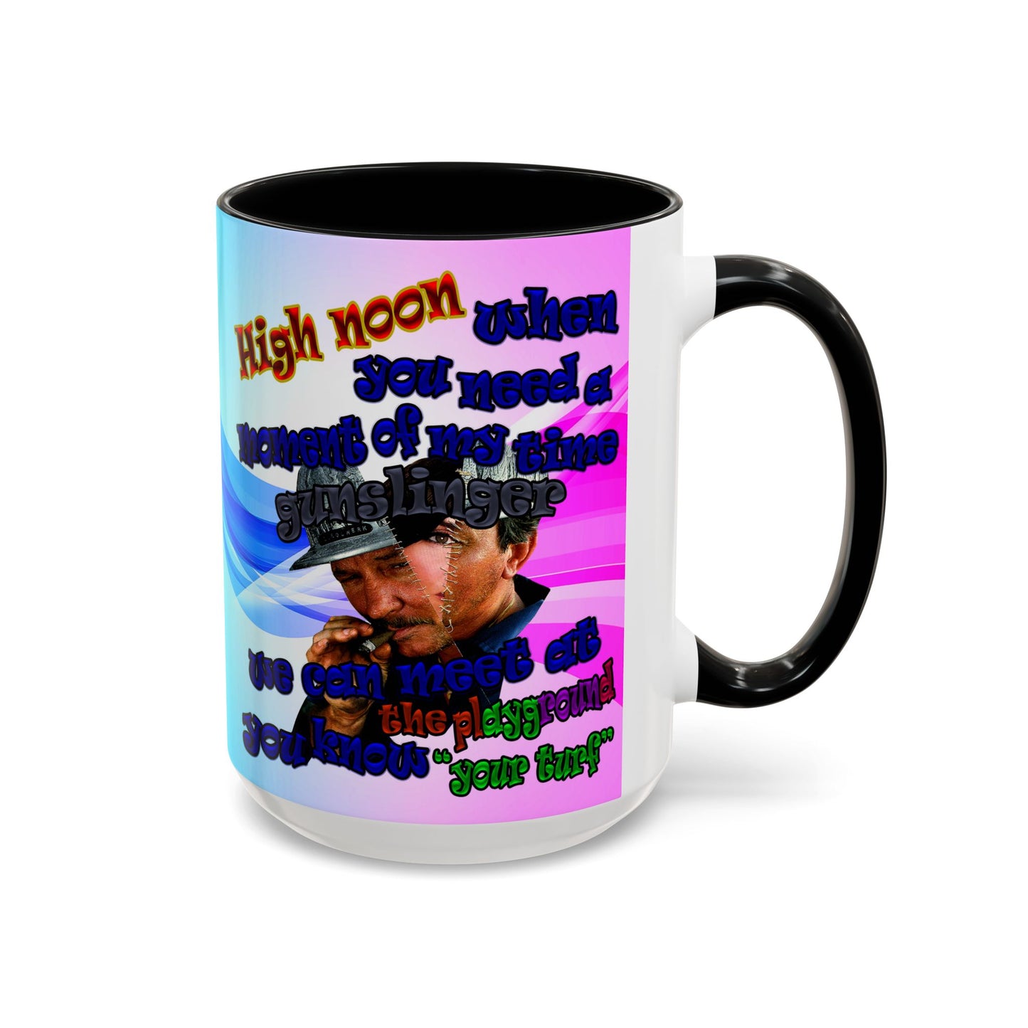 high noon - Accent Mug (light blue-pink wave)