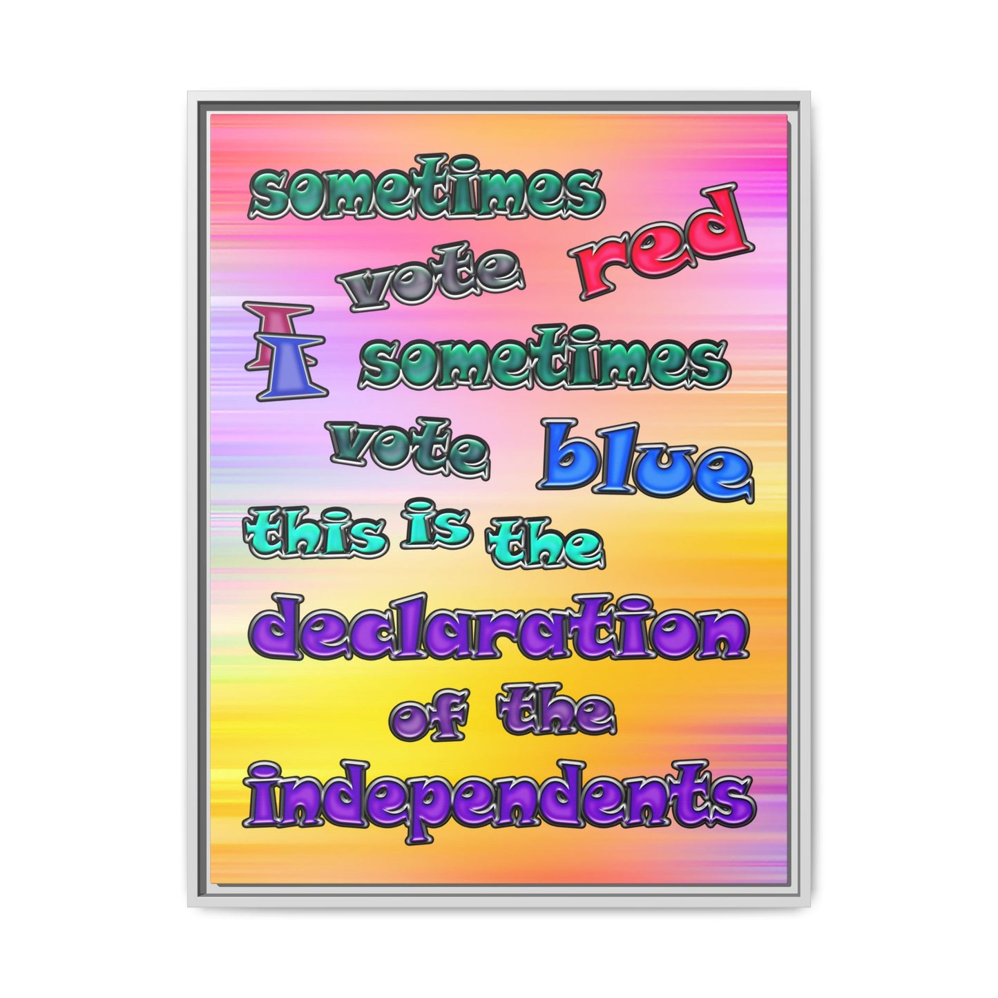 declaration of the independents - framed canvas art (color blur)