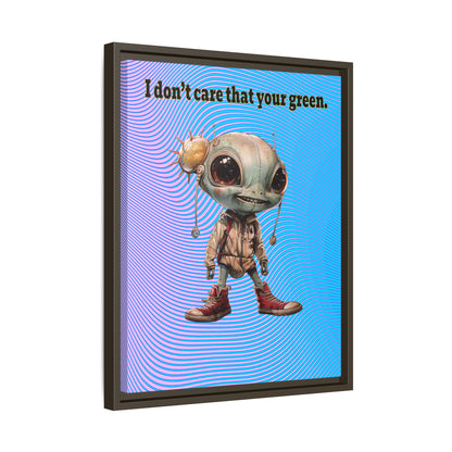 I don't care that your green - framed canvas art (light blue-purple wave)
