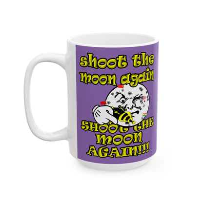 shoot the moon again - White Mug (light purple)