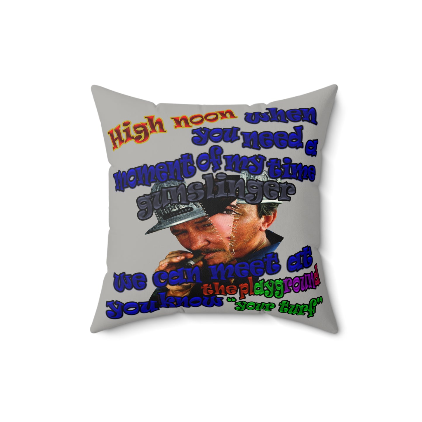 high noon - Faux Suede Square Pillow - (light grey)
