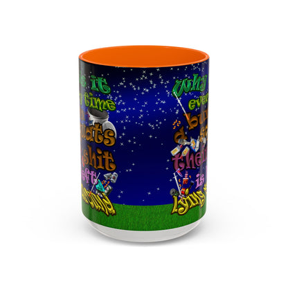 the bum's shit - Accent Mug ('snoops' background)