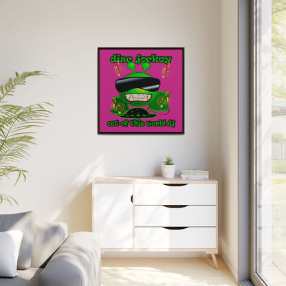 disc jockey - framed canvas art (pink)