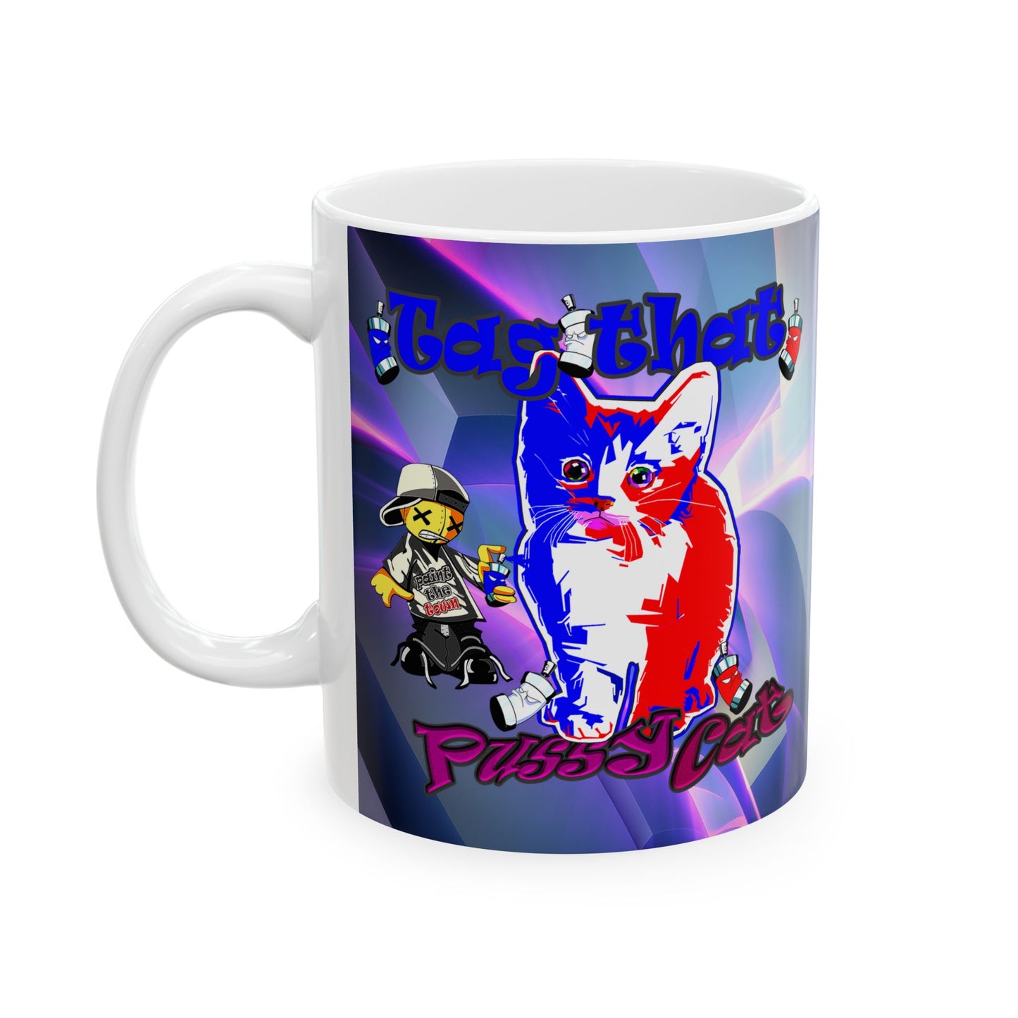 tag that - White Mug (grey-pink wave)