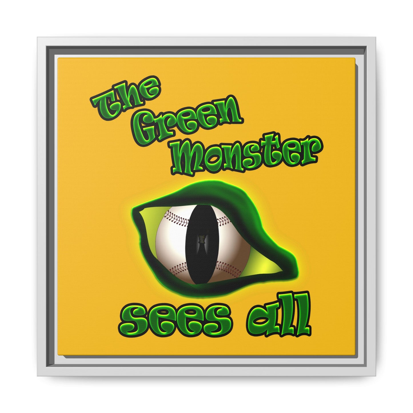 green monster - framed canvas art (yellow)