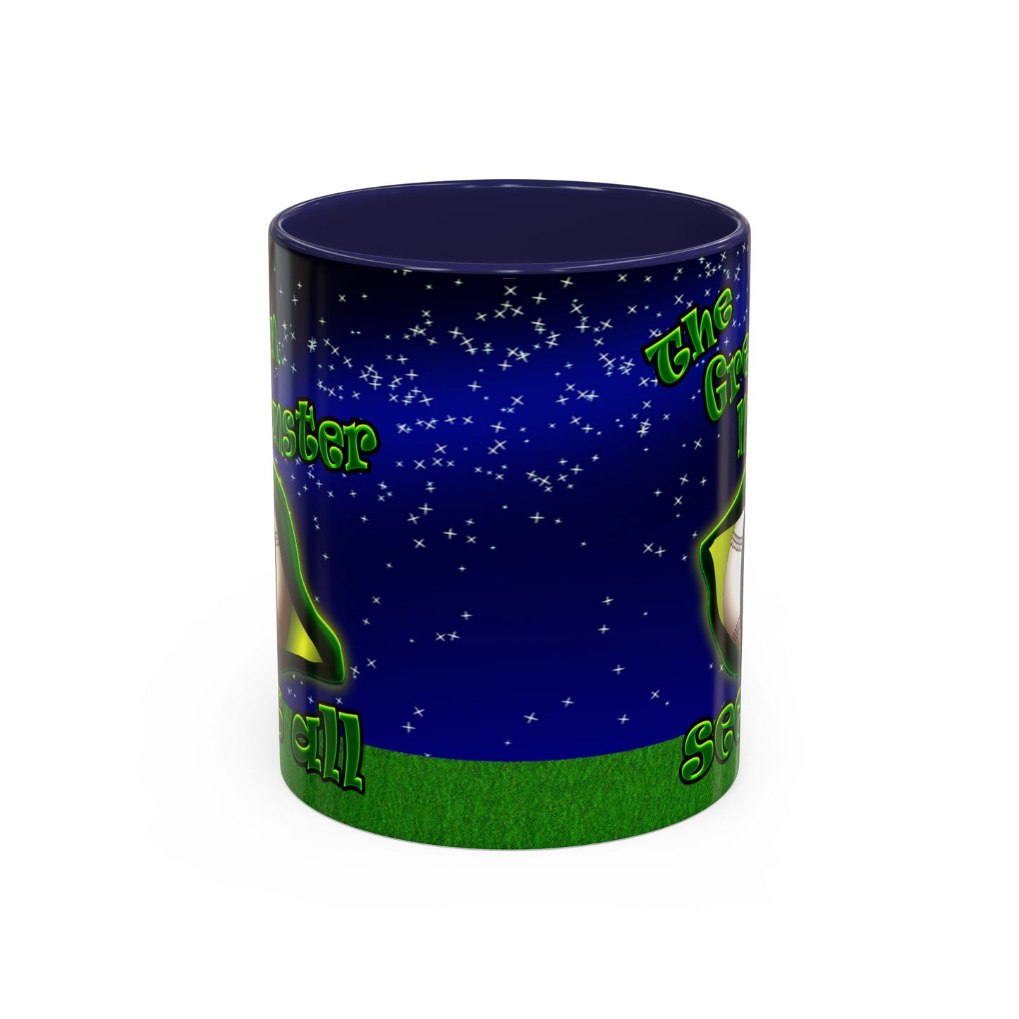 green monster - Accent Mug ('snoops' background)