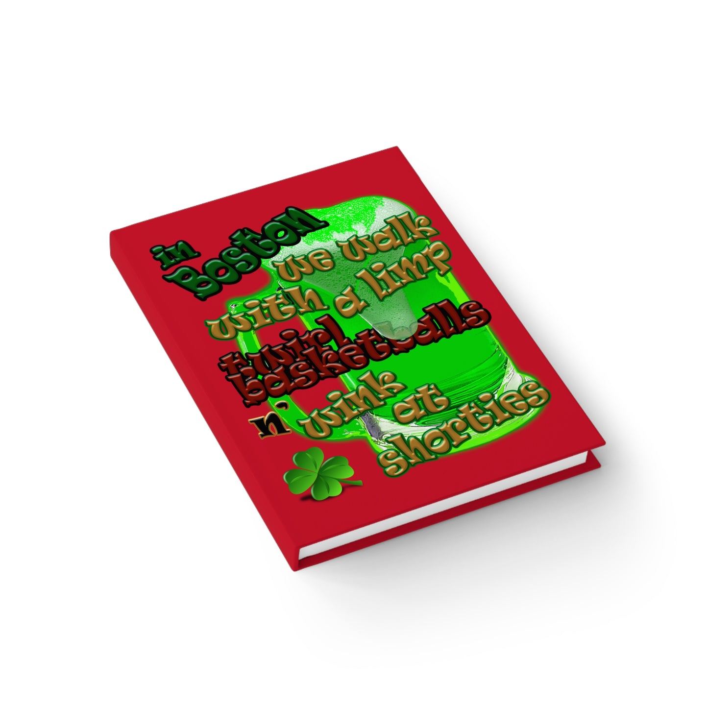 celtics logo - journal-lined (dark red)