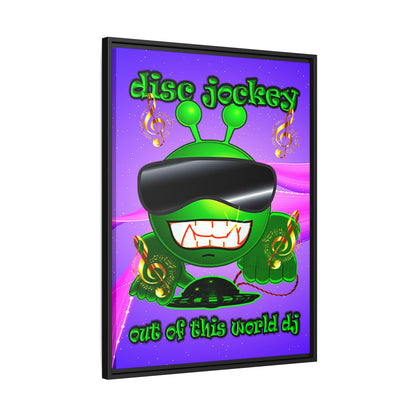 disc jockey - framed canvas art (purple-pink wave)