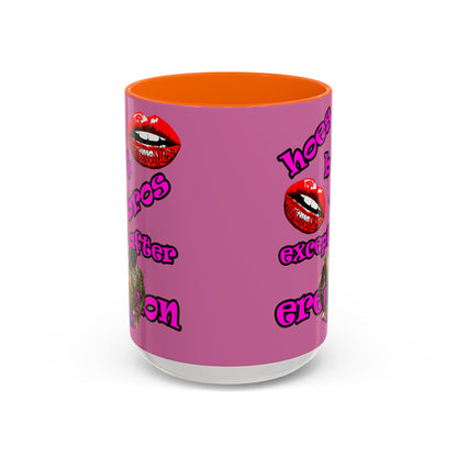 hoes b4 bros - Accent Mug (light pink)
