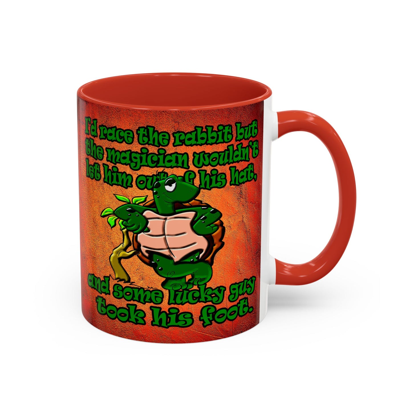 turtle race - Accent Mug (burnt orange)