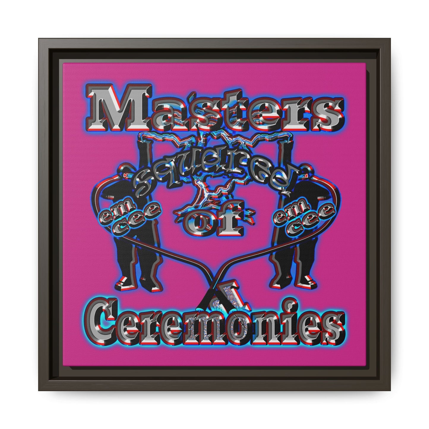 em cee squared - framed canvas art (pink)