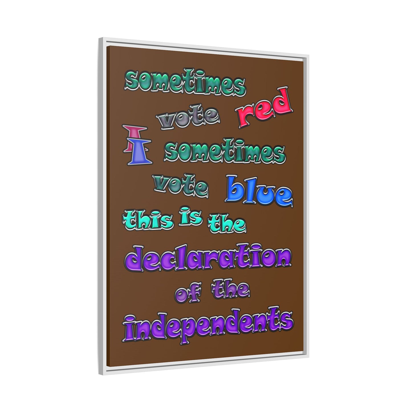 declaration of the independents - framed canvas art (brown)