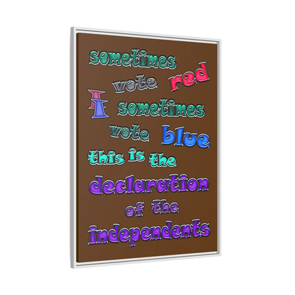 declaration of the independents - framed canvas art (brown)