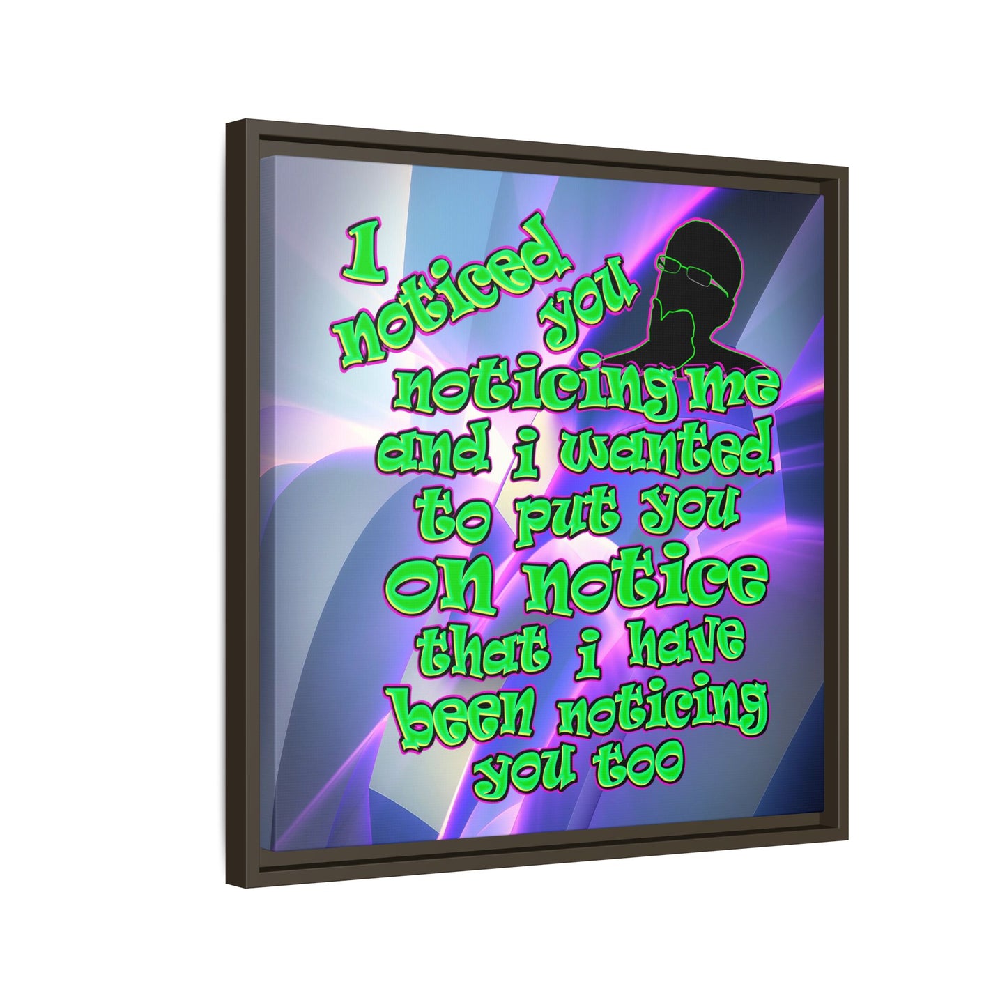noticed you noticing - framed canvas art (grey-pink wave)
